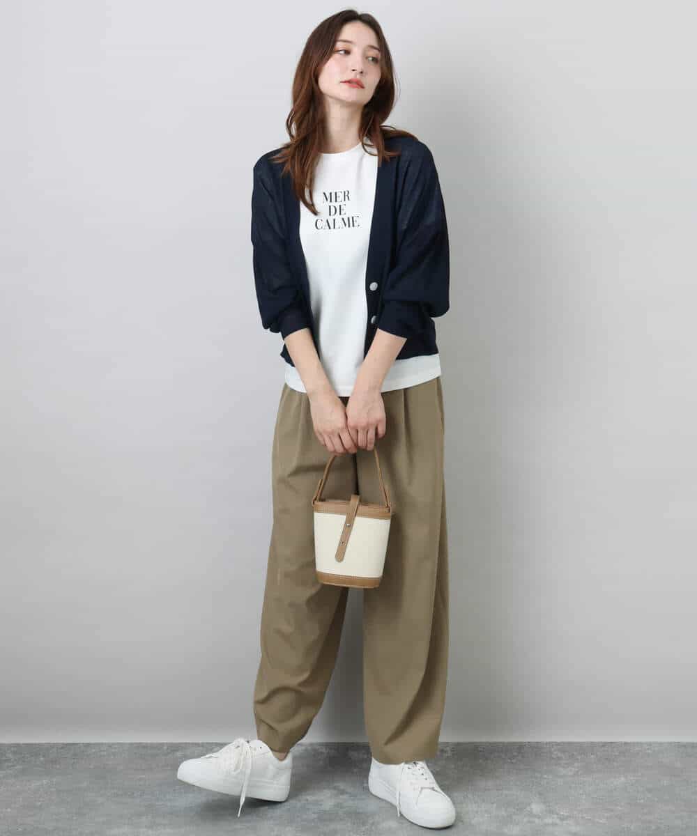 FKKHA53085 MK MICHEL KLEIN(MK ミッシェルクラン) ベーシックロゴTシャツ/洗える ホワイト