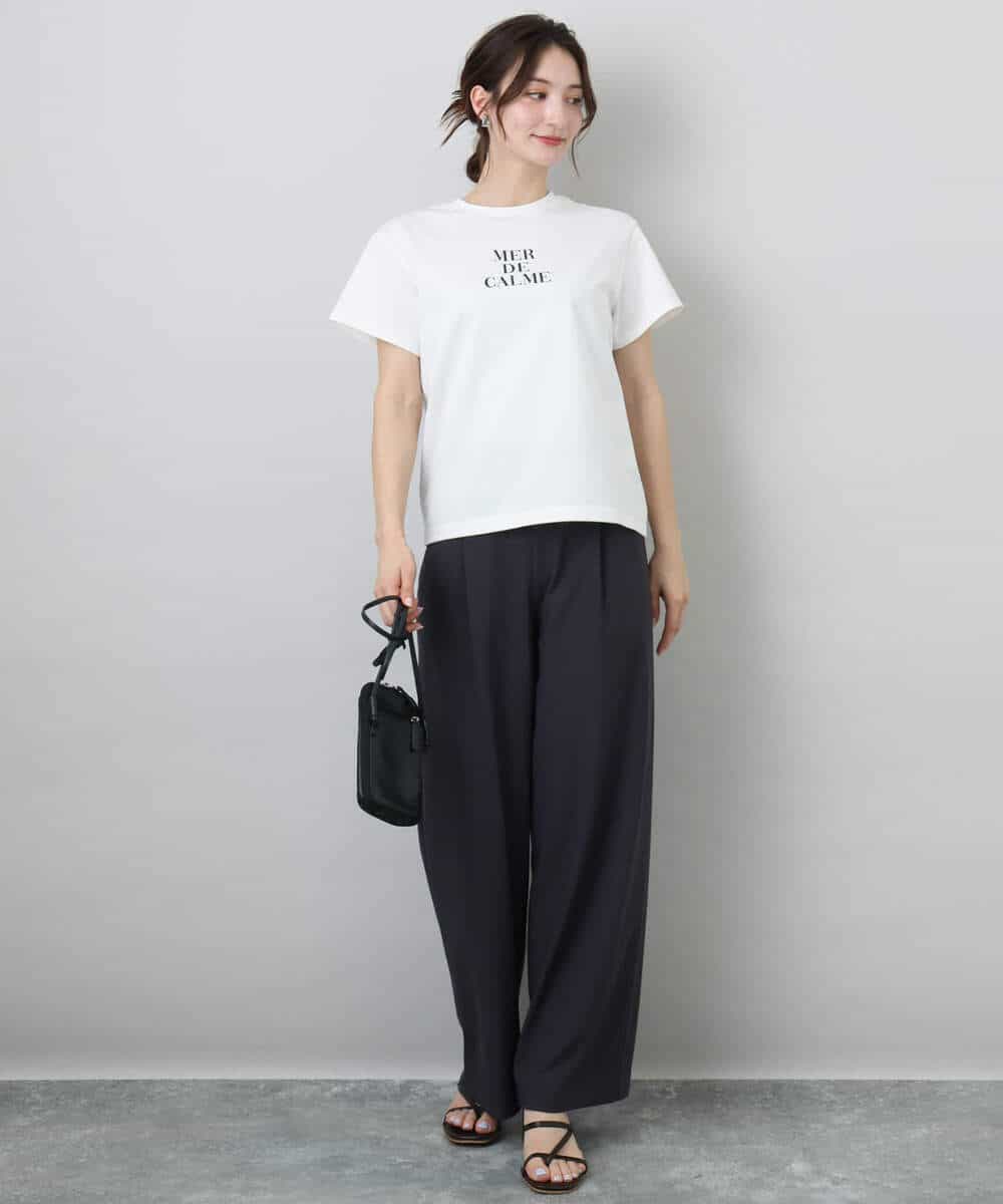 FKKHA53085 MK MICHEL KLEIN(MK ミッシェルクラン) ベーシックロゴTシャツ/洗える ホワイト