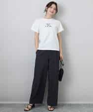FKKHA53085 MK MICHEL KLEIN(MK ミッシェルクラン) ベーシックロゴTシャツ/洗える ホワイト