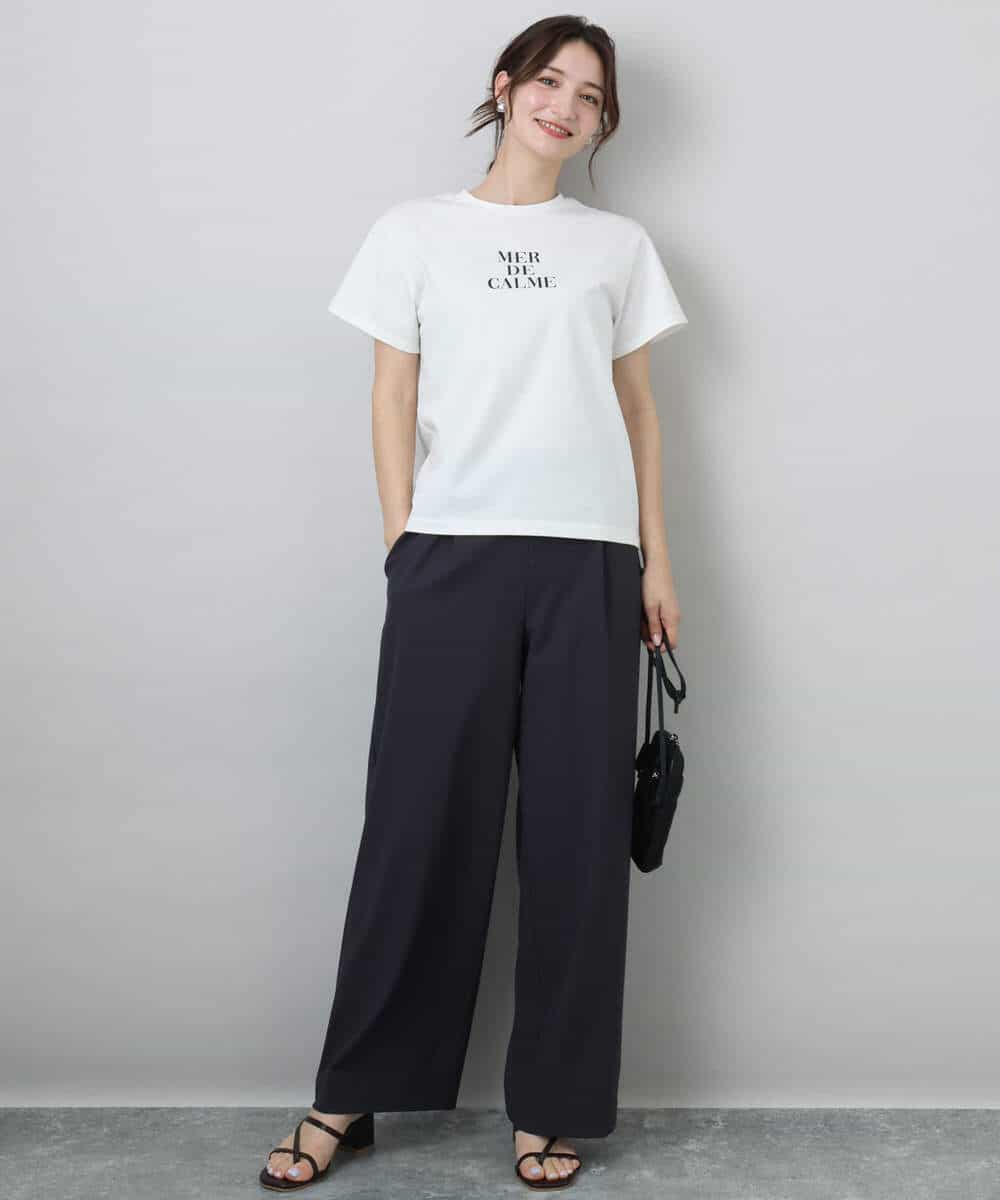 FKKHA53085 MK MICHEL KLEIN(MK ミッシェルクラン) ベーシックロゴTシャツ/洗える ホワイト