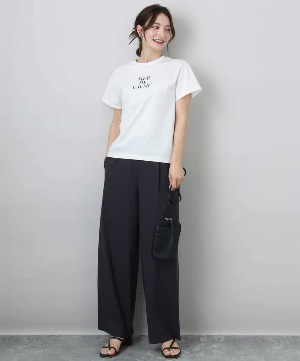 FKKHA53085 MK MICHEL KLEIN(MK ミッシェルクラン) ベーシックロゴTシャツ/洗える ホワイト