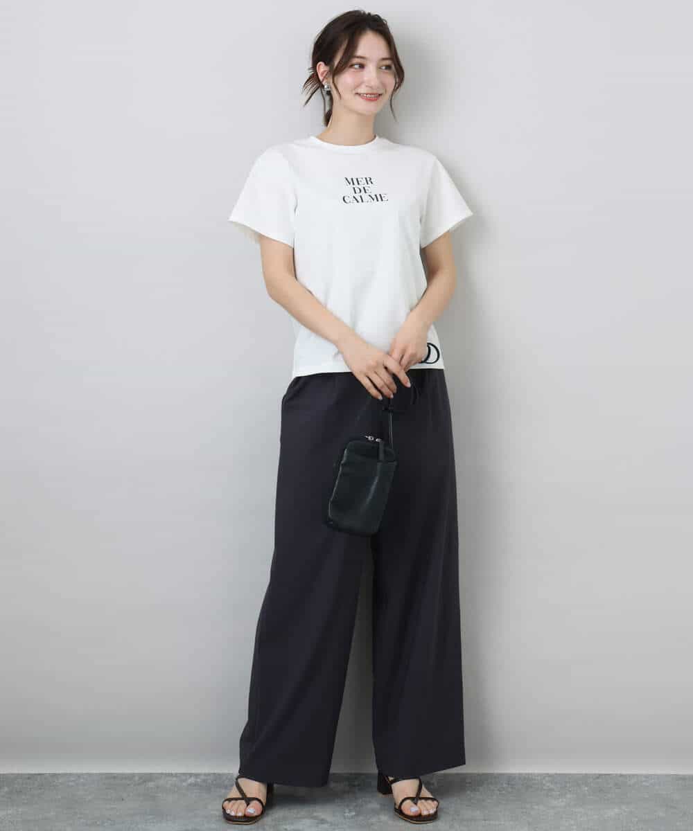 FKKHA53085 MK MICHEL KLEIN(MK ミッシェルクラン) ベーシックロゴTシャツ/洗える ホワイト
