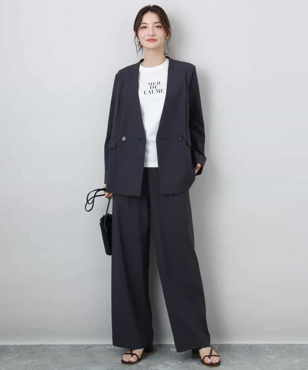 FKKHA53085 MK MICHEL KLEIN(MK ミッシェルクラン) ベーシックロゴTシャツ/洗える ホワイト