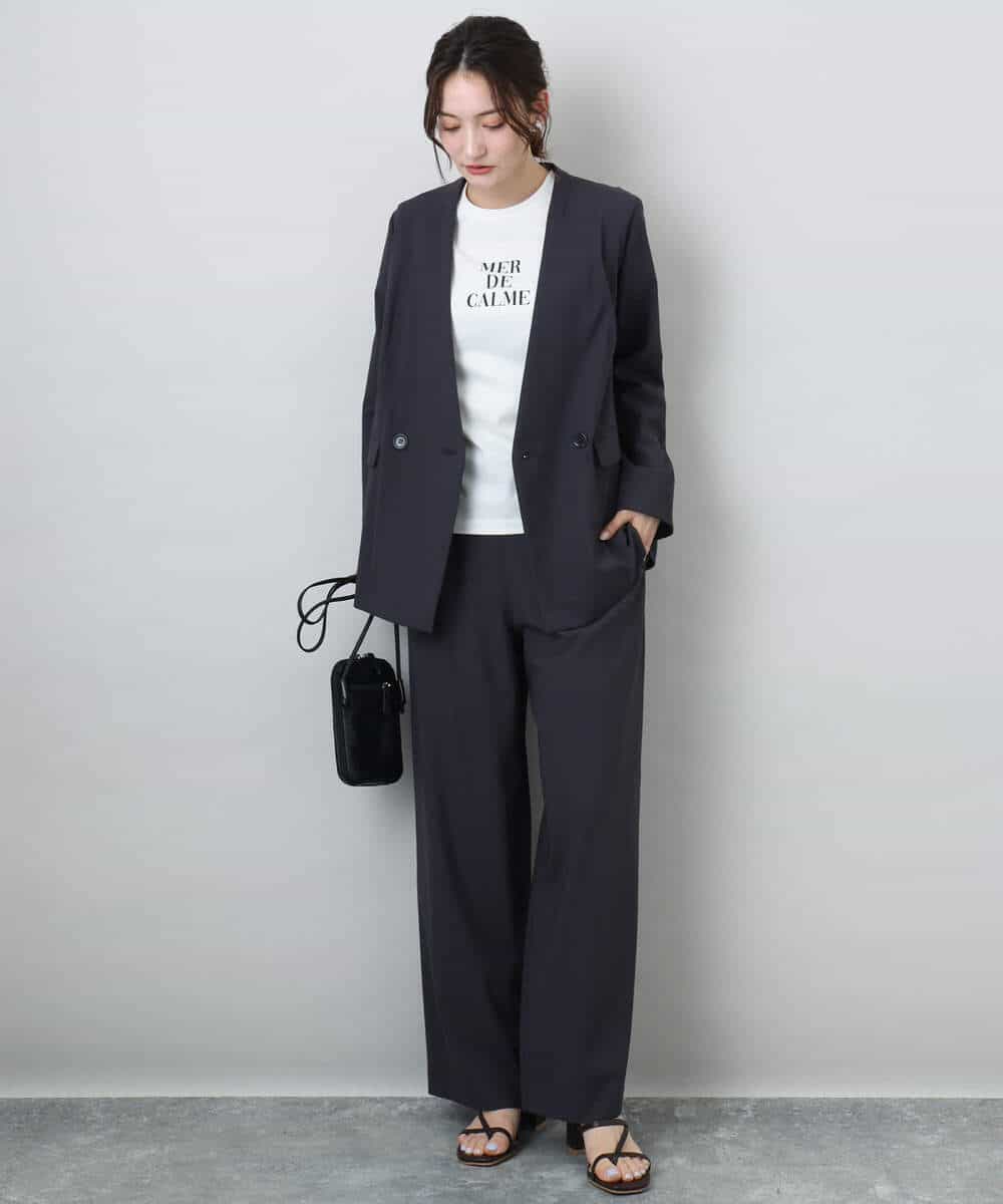 FKKHA53085 MK MICHEL KLEIN(MK ミッシェルクラン) ベーシックロゴTシャツ/洗える ホワイト