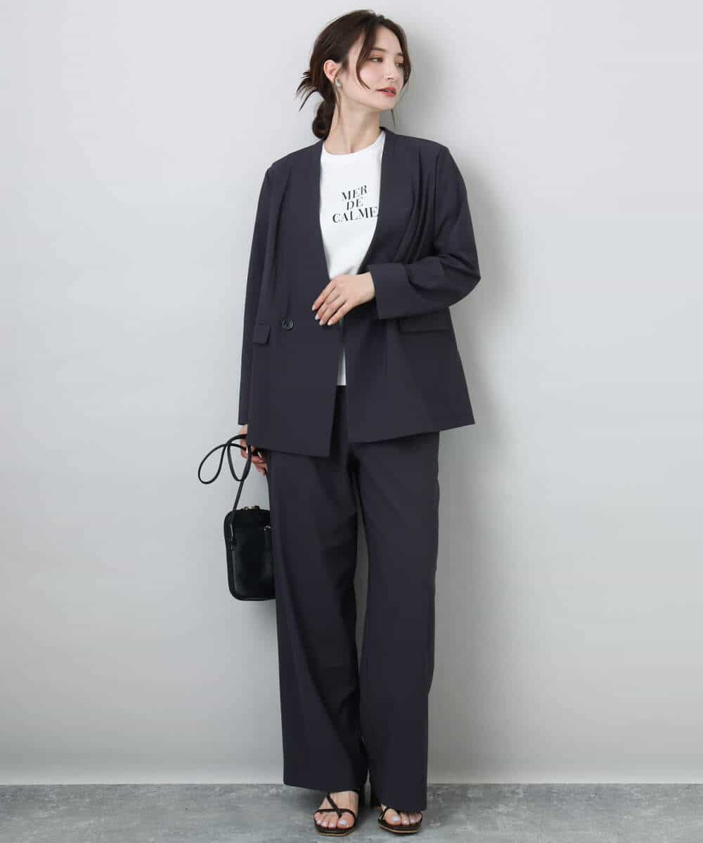 FKKHA53085 MK MICHEL KLEIN(MK ミッシェルクラン) ベーシックロゴTシャツ/洗える ホワイト