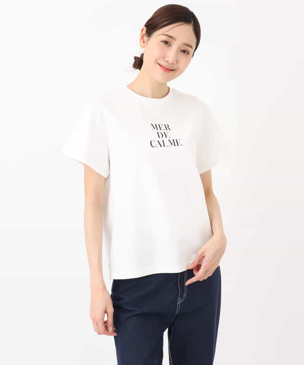 FKKHA53085 MK MICHEL KLEIN(MK ミッシェルクラン) ベーシックロゴTシャツ/洗える ホワイト