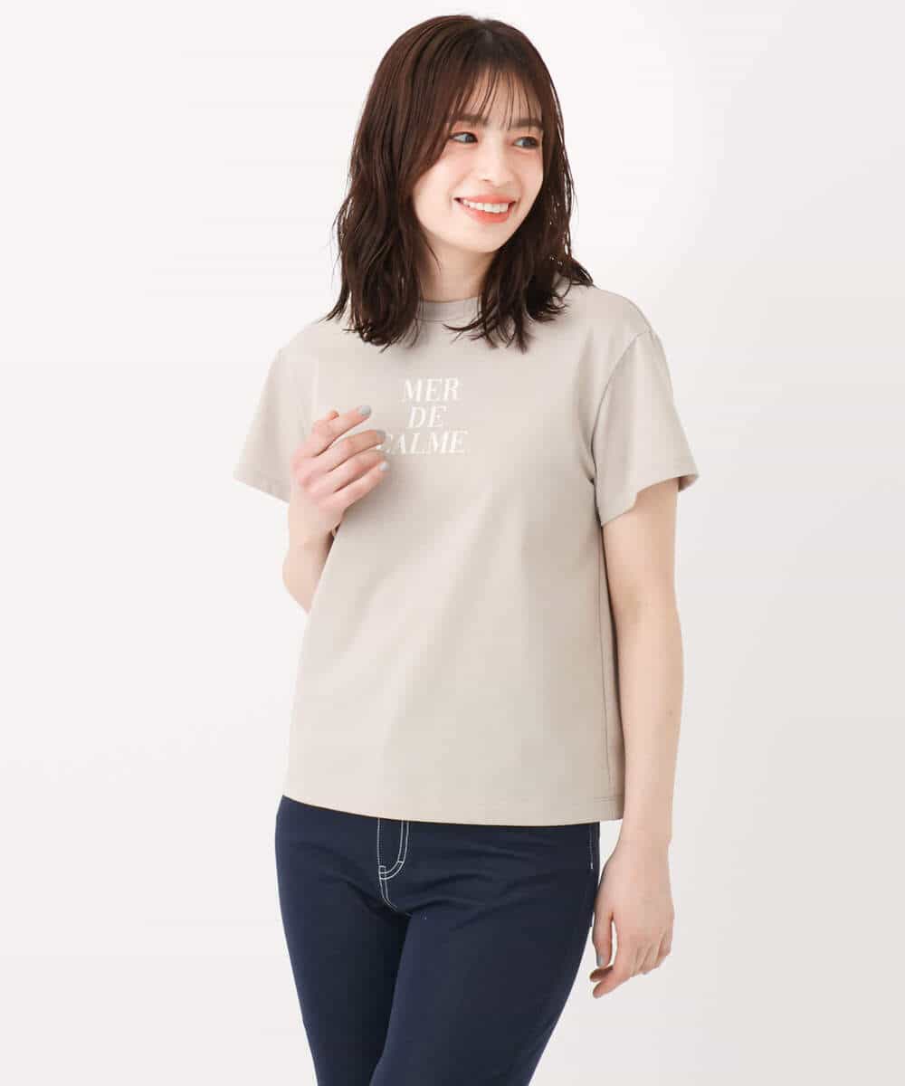 FKKHA53085 MK MICHEL KLEIN(MK ミッシェルクラン) ベーシックロゴTシャツ/洗える ホワイト