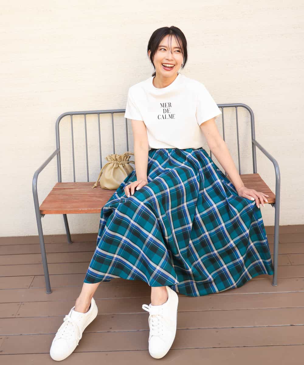 FKKHA53085 MK MICHEL KLEIN(MK ミッシェルクラン) ベーシックロゴTシャツ/洗える ホワイト