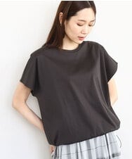 FKKHA60090 MK MICHEL KLEIN(MK ミッシェルクラン) 裾ドロストデザインカットソー/接触冷感/洗える ダークグレー