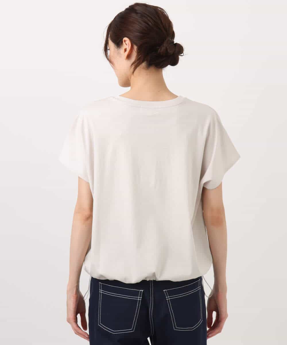 FKKHA60090 MK MICHEL KLEIN(MK ミッシェルクラン) コットン天竺ストライプカットソー グレージュ