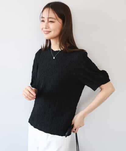 FKKHD61100 MK MICHEL KLEIN [UVカット/洗える]タックスリーブ ジャガードカットソー