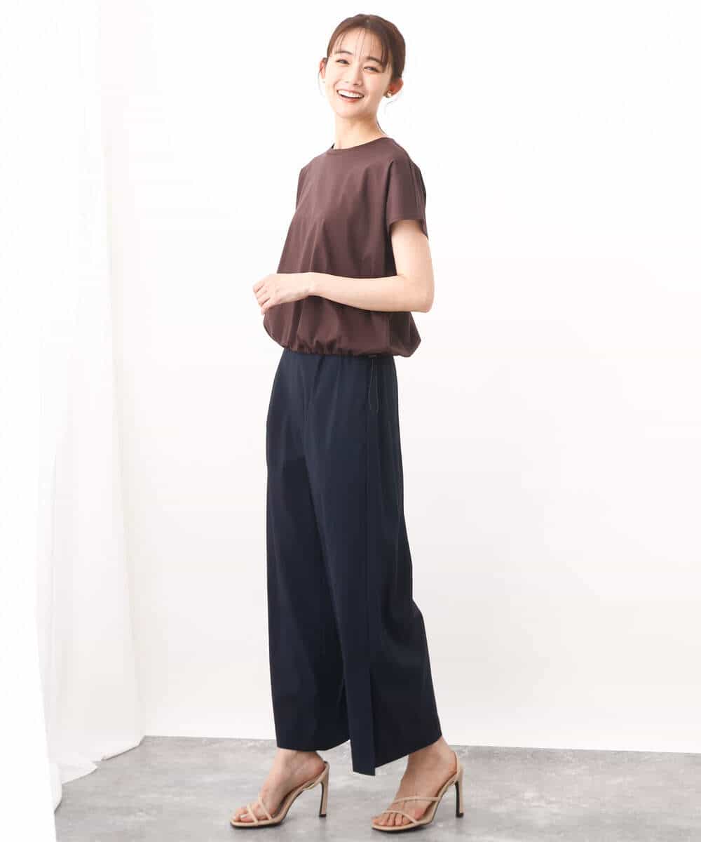 FKKHV60090 MK MICHEL KLEIN(MK ミッシェルクラン) 裾ドロストデザインカットソー/接触冷感/洗える ベージュ