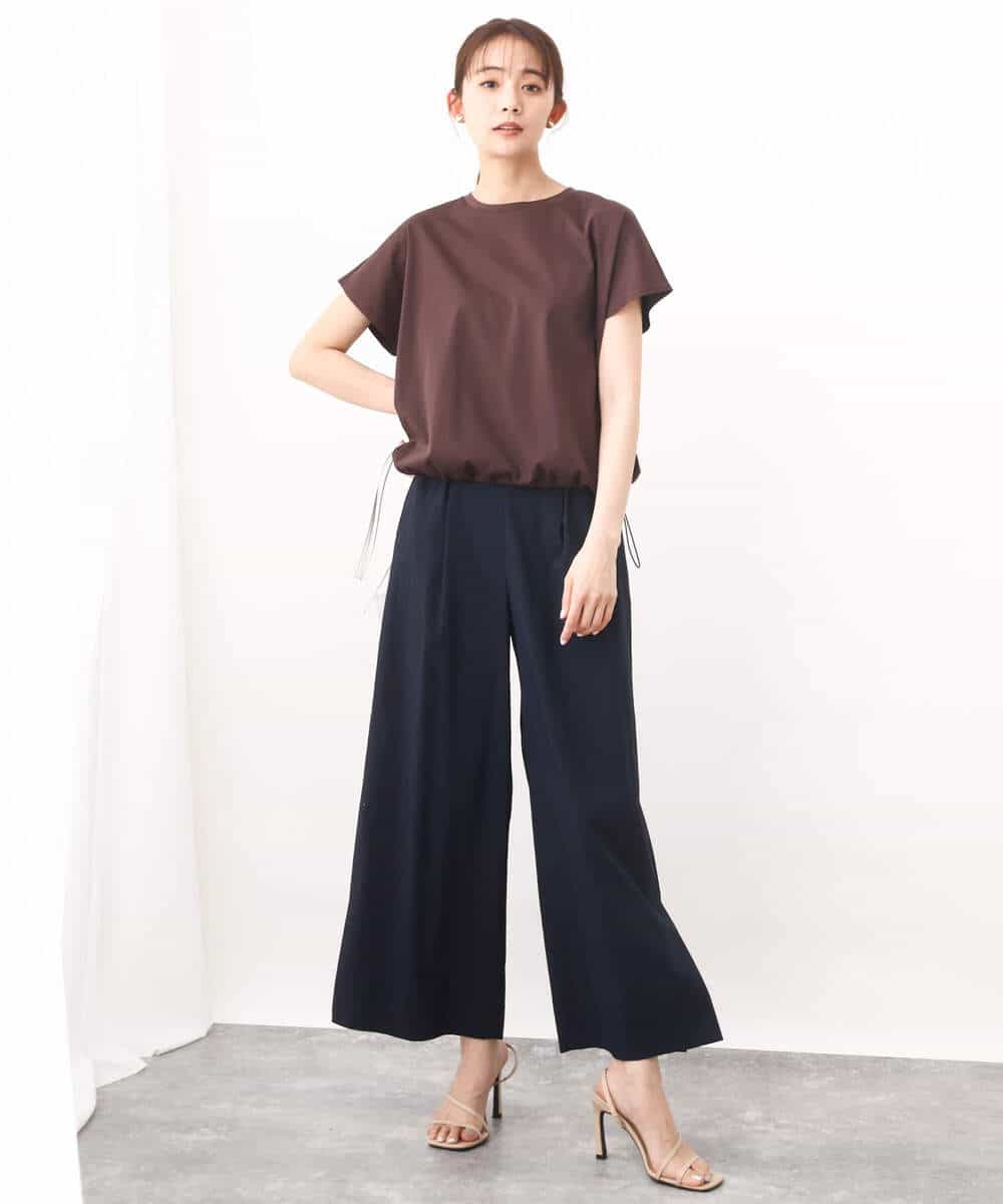 FKKHV60090 MK MICHEL KLEIN(MK ミッシェルクラン) 裾ドロストデザインカットソー/接触冷感/洗える ベージュ