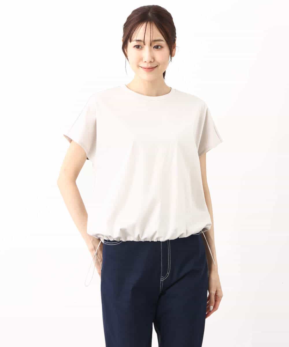 FKKHV60090 MK MICHEL KLEIN(MK ミッシェルクラン) 裾ドロストデザインカットソー/接触冷感/洗える ベージュ
