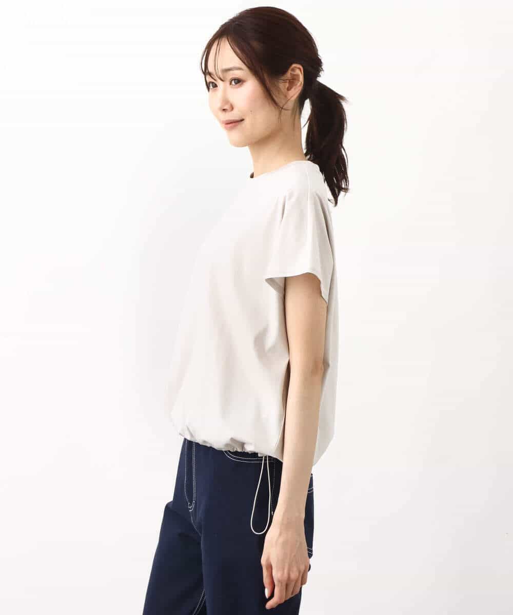 FKKHV60090 MK MICHEL KLEIN(MK ミッシェルクラン) 裾ドロストデザインカットソー/接触冷感/洗える ベージュ