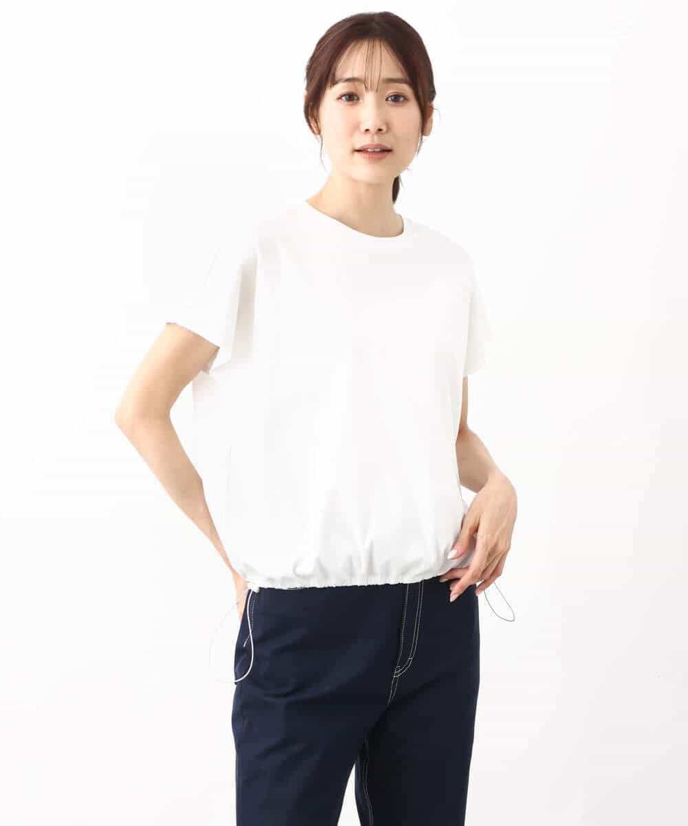 FKKHV60090 MK MICHEL KLEIN(MK ミッシェルクラン) 裾ドロストデザインカットソー/接触冷感/洗える ベージュ