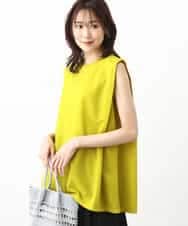 FKKHV65110 MK MICHEL KLEIN(MK ミッシェルクラン) ふくれカットジャガード テントラインシルエットカットソー/洗える イエロー