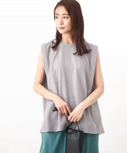 FKKHV65110 MK MICHEL KLEIN ふくれカットジャガード テントラインシルエットカットソー/洗える