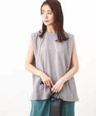 FKKHV65110 MK MICHEL KLEIN(MK ミッシェルクラン) ふくれカットジャガード テントラインシルエットカットソー/洗える グレー