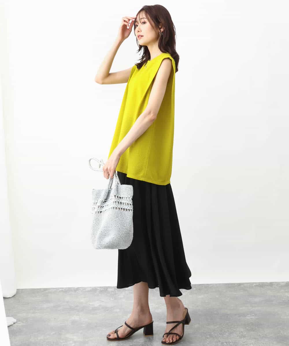 FKKHV65110 MK MICHEL KLEIN(MK ミッシェルクラン) ふくれカットジャガード テントラインシルエットカットソー/洗える グレー
