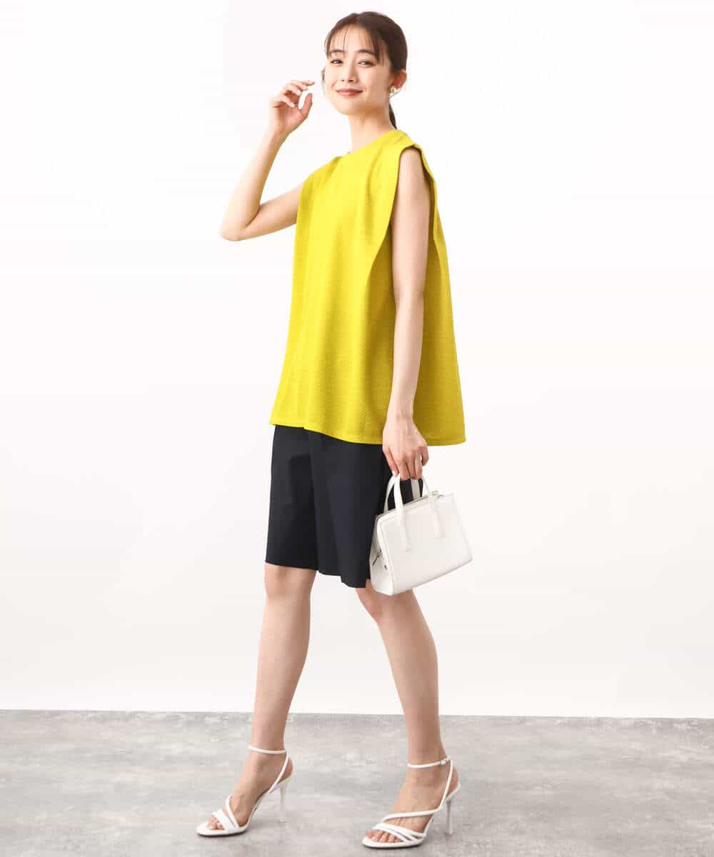FKKHV65110 MK MICHEL KLEIN(MK ミッシェルクラン) ふくれカットジャガード テントラインシルエットカットソー/洗える グレー
