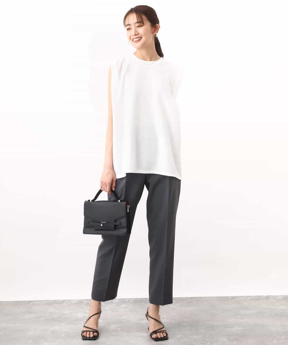 FKKHV65110 MK MICHEL KLEIN(MK ミッシェルクラン) ふくれカットジャガード テントラインシルエットカットソー/洗える グレー