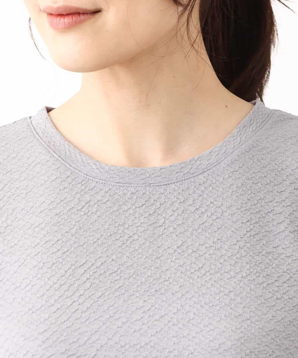 FKKHV65110 MK MICHEL KLEIN(MK ミッシェルクラン) ふくれカットジャガード テントラインシルエットカットソー/洗える グレー
