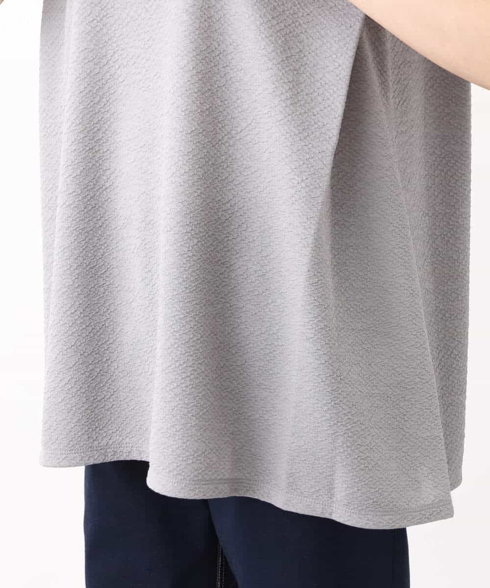 FKKHV65110 MK MICHEL KLEIN(MK ミッシェルクラン) ふくれカットジャガード テントラインシルエットカットソー/洗える グレー