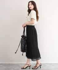 FKKID71130 MK MICHEL KLEIN(MK ミッシェルクラン) [UVカット/接触冷感/洗える]ギャザータックスリーブカットソー ブラック