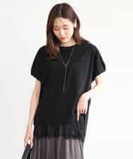 FKKID71130 MK MICHEL KLEIN(MK ミッシェルクラン) [UVカット/接触冷感/洗える]ギャザータックスリーブカットソー ブラック