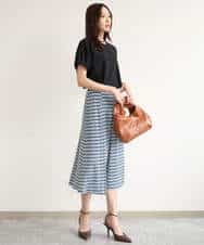 FKKID71130 MK MICHEL KLEIN(MK ミッシェルクラン) [UVカット/接触冷感/洗える]ギャザータックスリーブカットソー ブラック