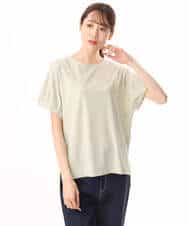 FKKID71130 MK MICHEL KLEIN(MK ミッシェルクラン) [UVカット/接触冷感/洗える]ギャザータックスリーブカットソー ブラック