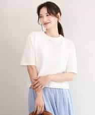 FKKID72110 MK MICHEL KLEIN(MK ミッシェルクラン) [洗える]ドット調アイレット レースTシャツ ホワイト
