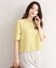 FKKID72110 MK MICHEL KLEIN(MK ミッシェルクラン) [洗える]ドット調アイレット レースTシャツ ホワイト