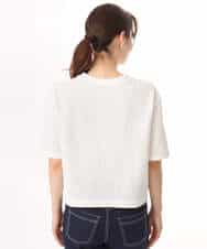 FKKID72110 MK MICHEL KLEIN(MK ミッシェルクラン) [洗える]ドット調アイレット レースTシャツ ホワイト