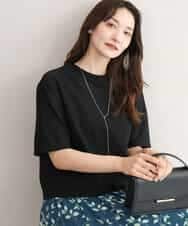 FKKID72110 MK MICHEL KLEIN(MK ミッシェルクラン) [洗える]ドット調アイレット レースTシャツ ブラック
