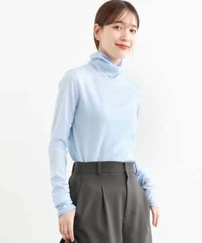 FKKIP29090 MK MICHEL KLEIN シアーハイネックカットソー/洗える