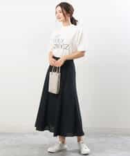 FKKIS19075 MK MICHEL KLEIN(MK ミッシェルクラン) モックネックロゴTシャツ/洗える ホワイト