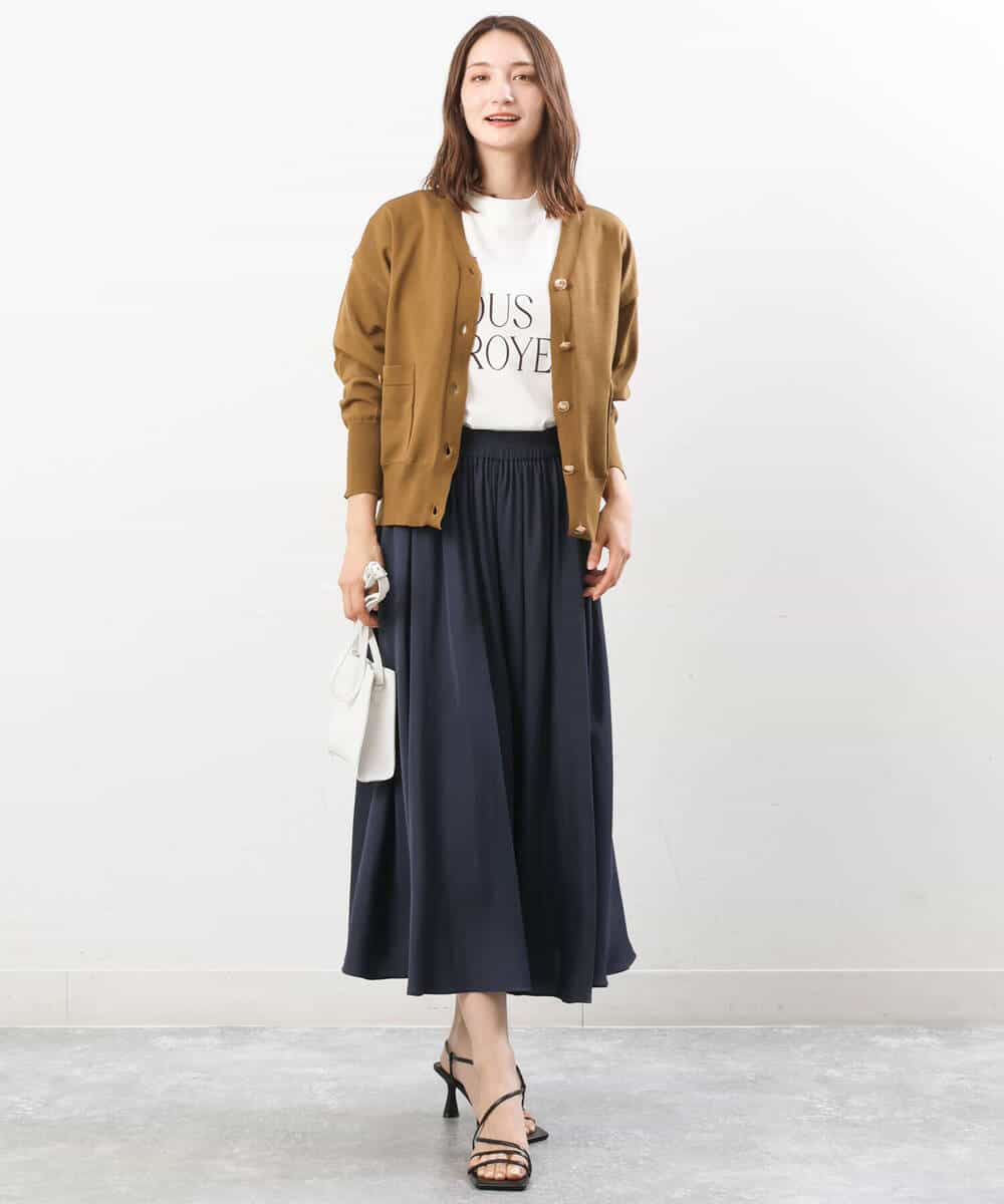 FKKIS19075 MK MICHEL KLEIN(MK ミッシェルクラン) モックネックロゴTシャツ/洗える ホワイト