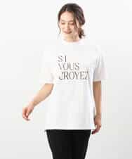 FKKIS19075 MK MICHEL KLEIN(MK ミッシェルクラン) モックネックロゴTシャツ/洗える ホワイト