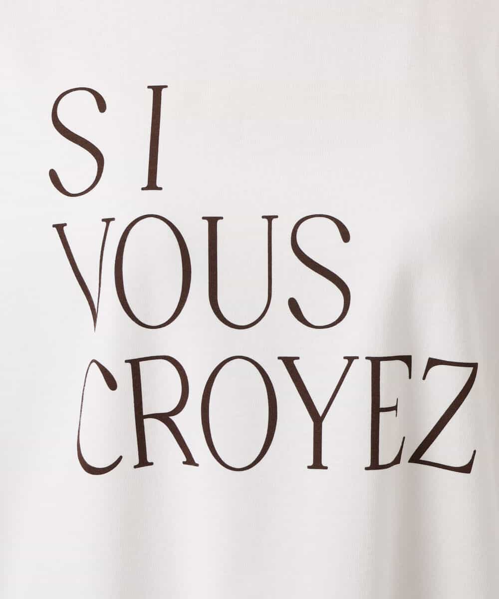 FKKIS19075 MK MICHEL KLEIN(MK ミッシェルクラン) モックネックロゴTシャツ/洗える ホワイト
