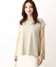 FKKIV72110 MK MICHEL KLEIN(MK ミッシェルクラン) ジャージーラメTシャツ/洗える ライトブルー