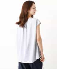 FKKIV72110 MK MICHEL KLEIN(MK ミッシェルクラン) ジャージーラメTシャツ/洗える ライトブルー