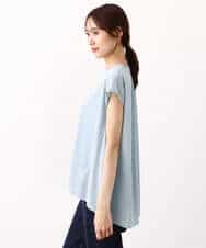 FKKIV72110 MK MICHEL KLEIN(MK ミッシェルクラン) ジャージーラメTシャツ/洗える ライトブルー