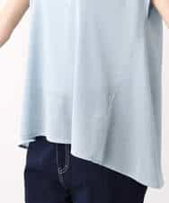 FKKIV72110 MK MICHEL KLEIN(MK ミッシェルクラン) ジャージーラメTシャツ/洗える ライトブルー