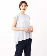FKKIV72110 MK MICHEL KLEIN(MK ミッシェルクラン) ジャージーラメTシャツ/洗える ライトブルー