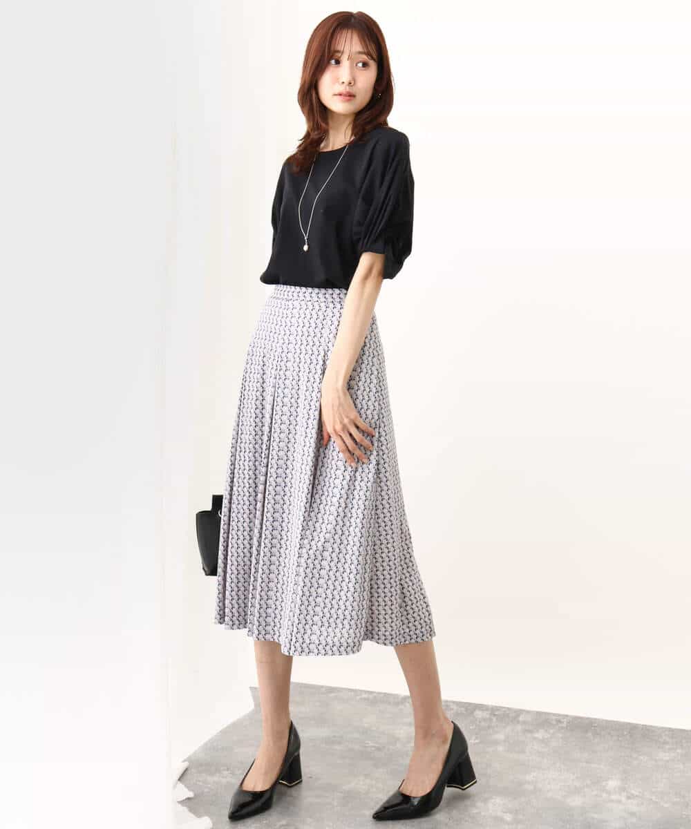 FKKIV73110 MK MICHEL KLEIN(MK ミッシェルクラン) ツイストスリーブカットソー/洗える ターコイズブルー