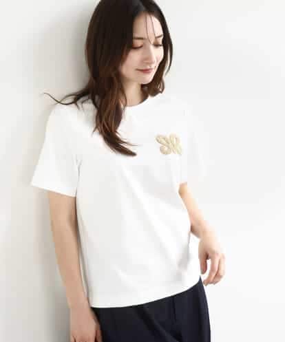 FKKJA21080 MK MICHEL KLEIN イニシャル刺繍コットンTシャツ/UVカット/接触冷感/洗える