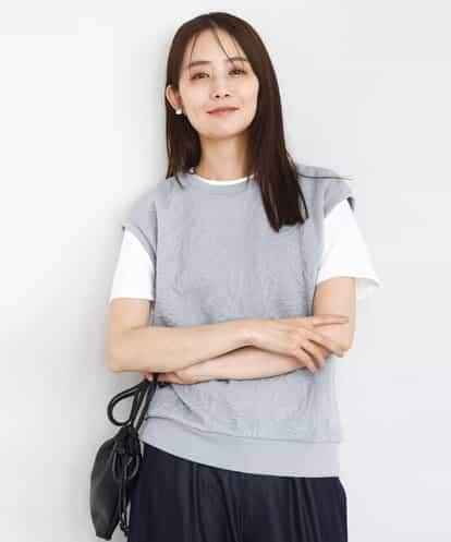 FKKJA23100 MK MICHEL KLEIN フクレジャガードノースリーブトップス/洗える