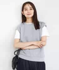 FKKJA23100 MK MICHEL KLEIN(MK ミッシェルクラン) フクレジャガードノースリーブトップス/洗える グレー